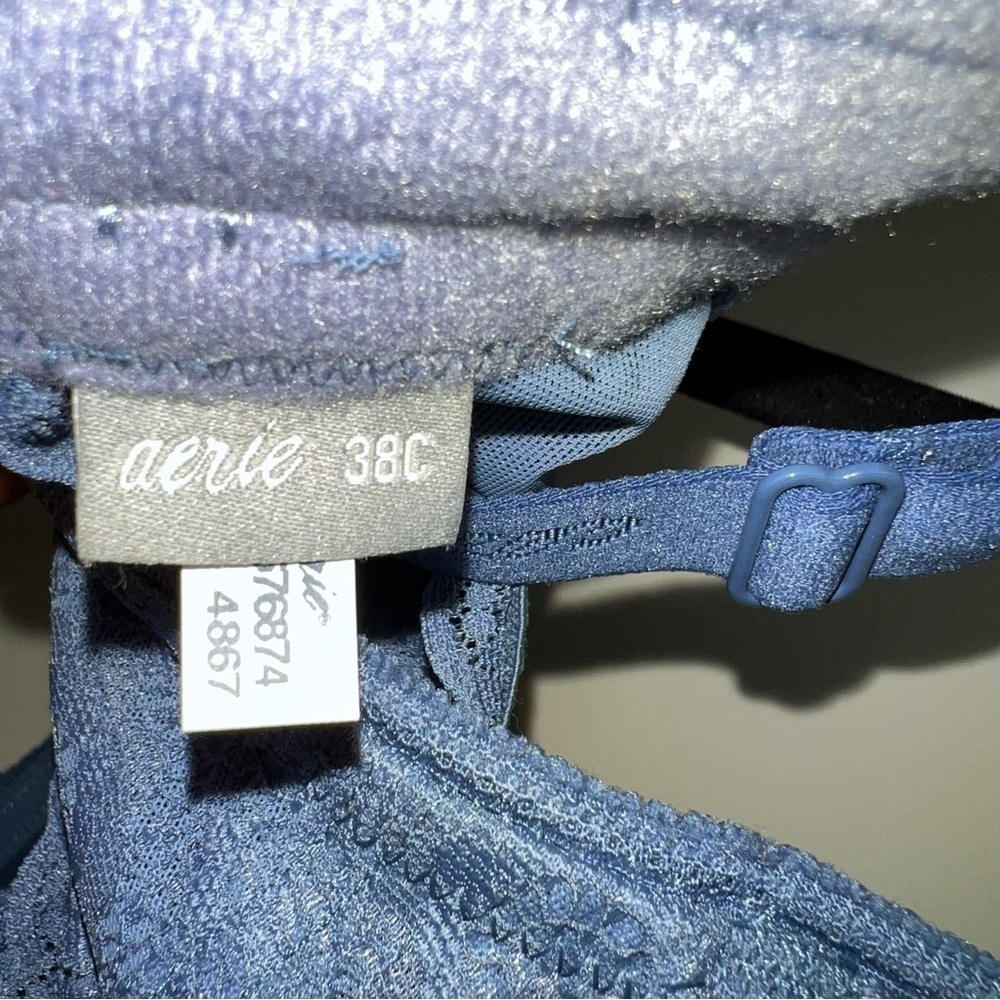AERIE Turquoise Lace Light Lined Bra Size 38 C - Picture 3 of 5